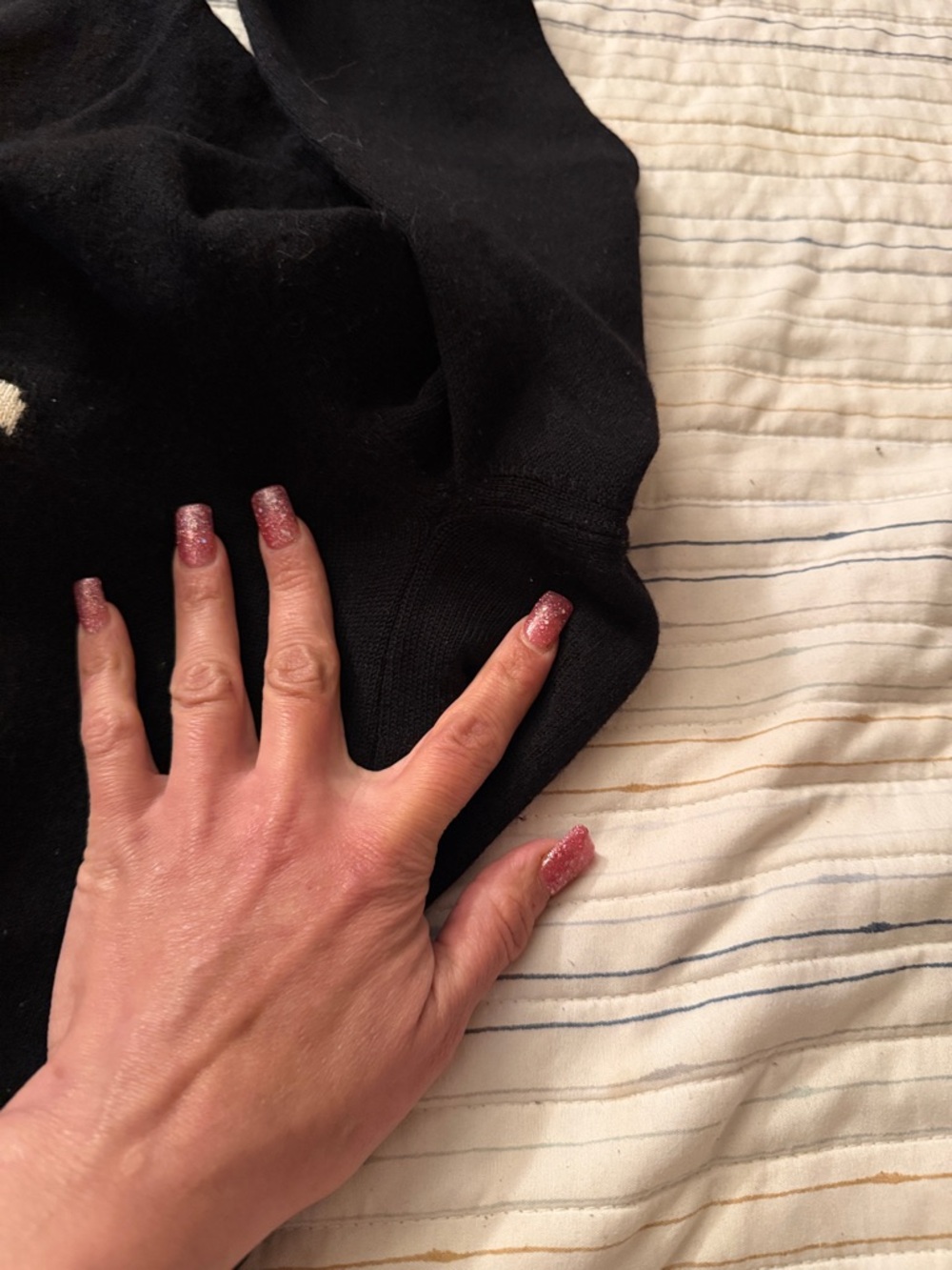 Lacoste Vintage Y2K Black Knit Pullover with Large White Instatsia Croc 🐊 Motif - Picture 10 of 10